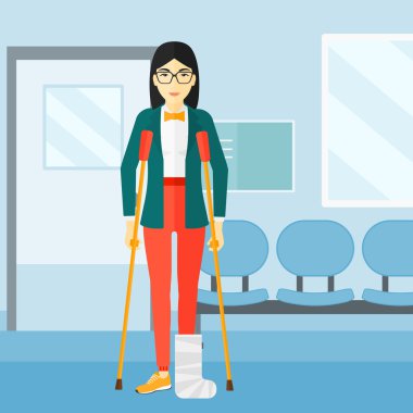 Kırık bacak hastayla.