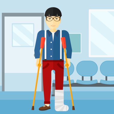 Kırık bacak hastayla.