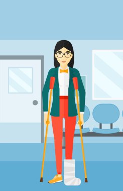 Kırık bacak hastayla.