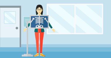 X-ışını yordamı sırasında hasta.