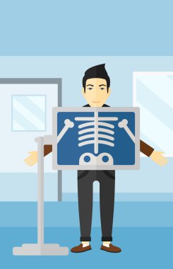 X-ışını yordamı sırasında hasta.