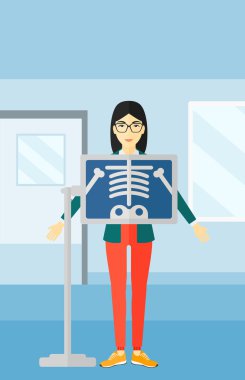 X-ışını yordamı sırasında hasta.