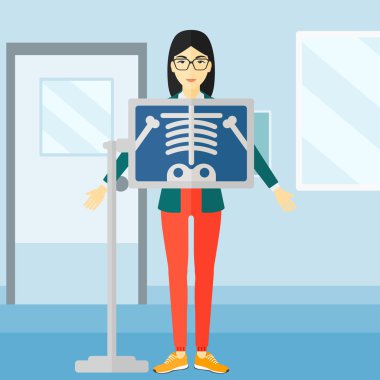 X-ışını yordamı sırasında hasta.