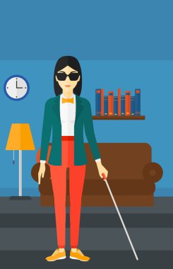 Kör kadın ile sopa.