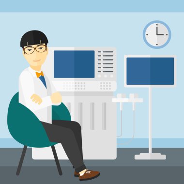 Erkek ultrason uzmanı.