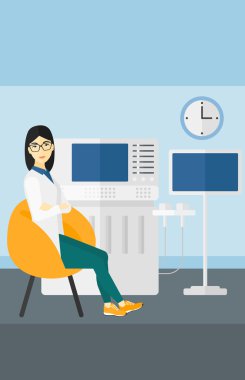 Female ultrasound specialist.