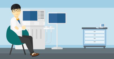 Erkek ultrason uzmanı.