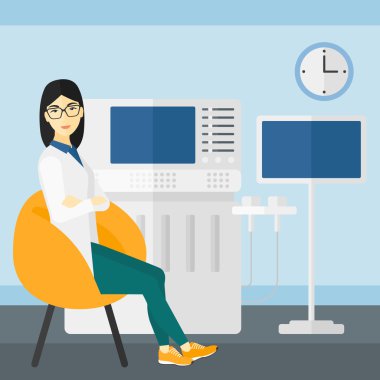 Female ultrasound specialist.
