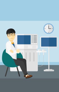 Erkek ultrason uzmanı.