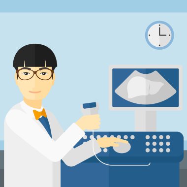 Erkek ultrason uzmanı.