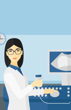 Female ultrasound specialist.