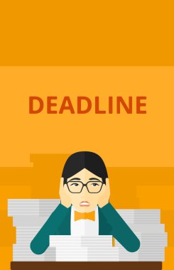 Woman having problem with deadline.