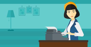 Muhabir daktilo çalışma.