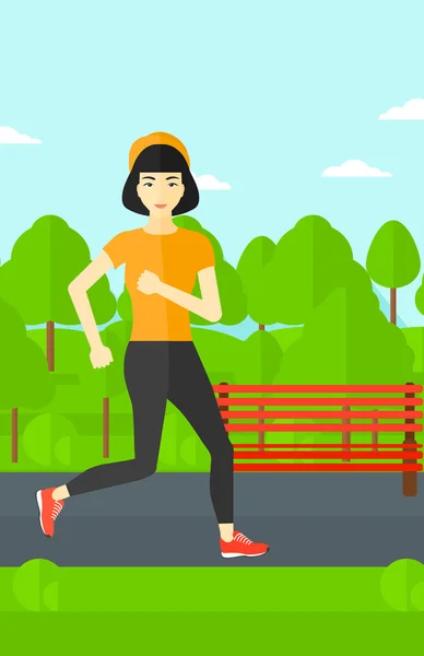 Sportive woman jogging. — Stock Vector