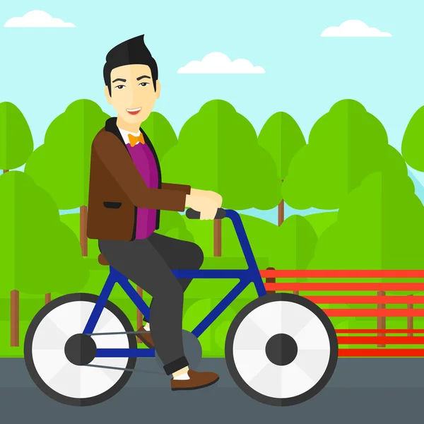 Hombre montar bicicleta. — Vector de stock