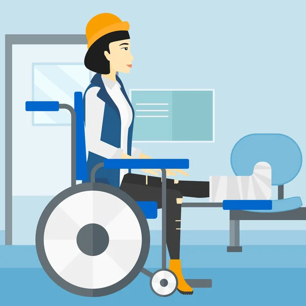 Patient sitting in wheelchair. — Stock Vector