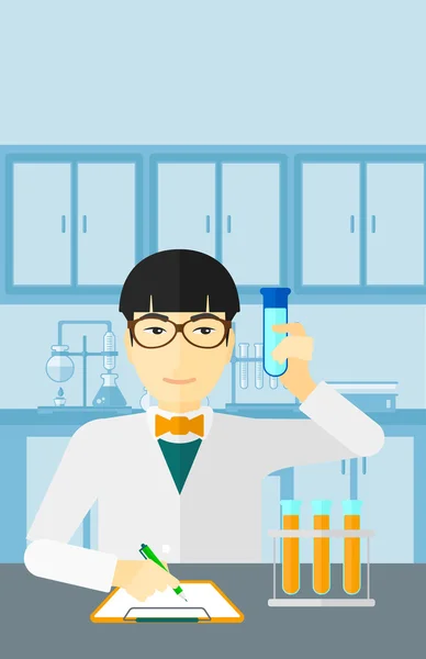 Laboratory assistant working. — Stock Vector
