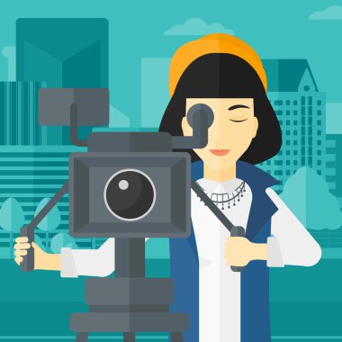 Dünden bir tripod üzerinde kamera ile.