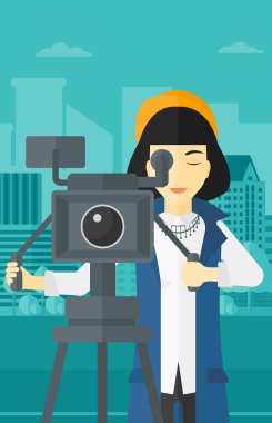 Dünden bir tripod üzerinde kamera ile.