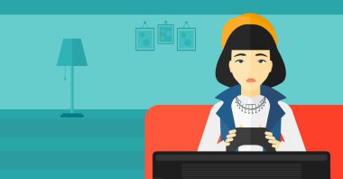 Bağımlısı video gamer.