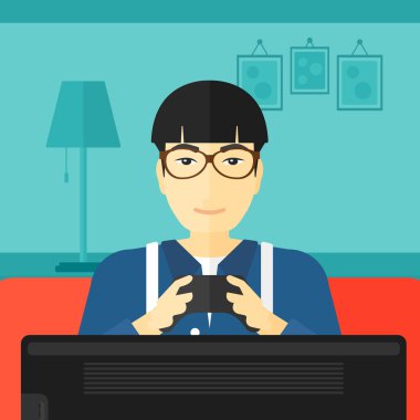 Bağımlısı video gamer.