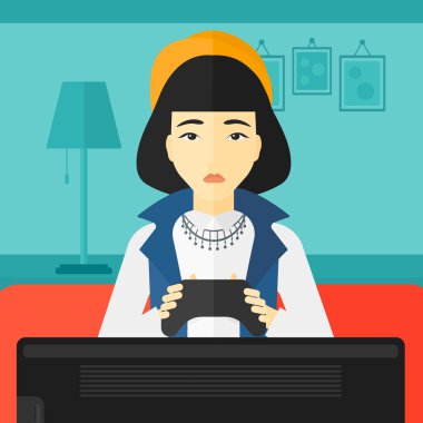 Bağımlısı video gamer.