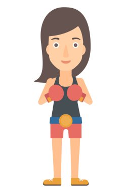 Kendine güvenen boksör eldivenleri.