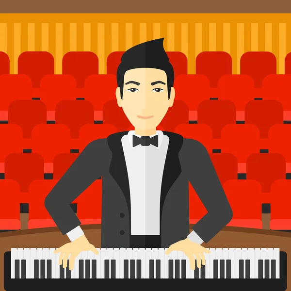 Uomo che suona il pianoforte. — Vettoriale Stock