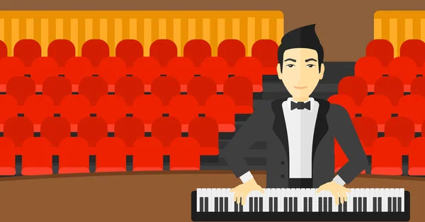 Uomo che suona il pianoforte. — Vettoriale Stock