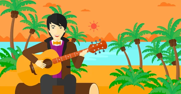 Hombre tocando la guitarra. — Vector de stock