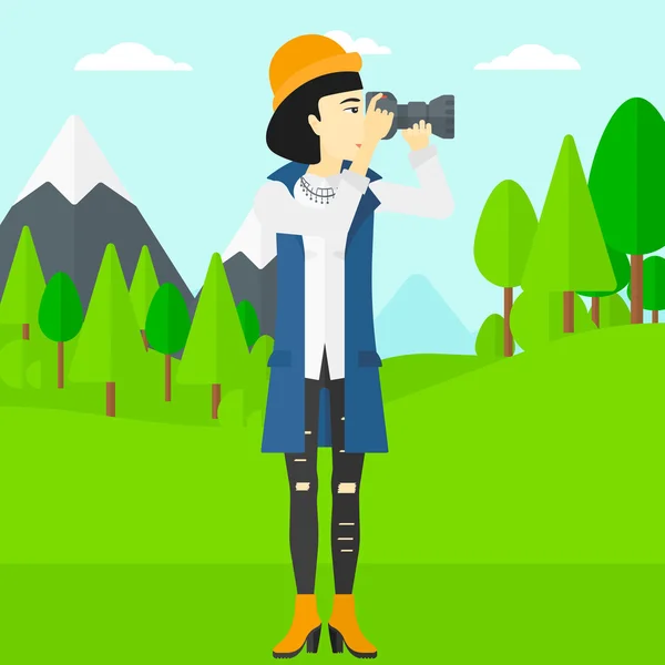 Photographer taking photo. — Stock Vector