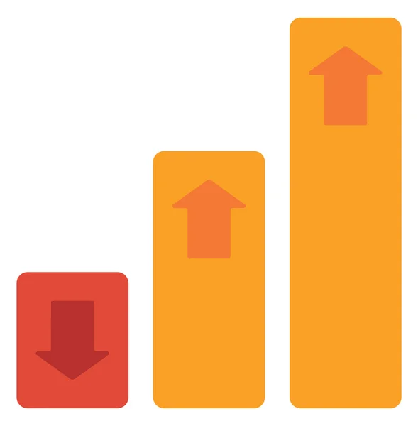 Gráfico de barras con flechas arriba y abajo — Archivo Imágenes Vectoriales