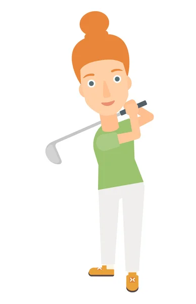 Golf player hitting the ball. — Stock Vector