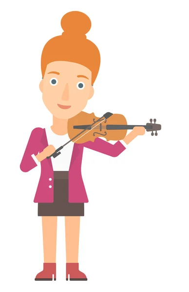 Donna che suona il violino . — Vettoriale Stock