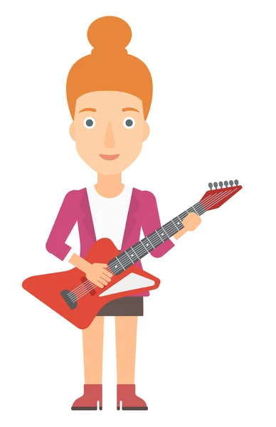 Musiker spielt E-Gitarre. — Stockvektor