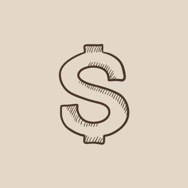 Doları sembol kroki simgesini.