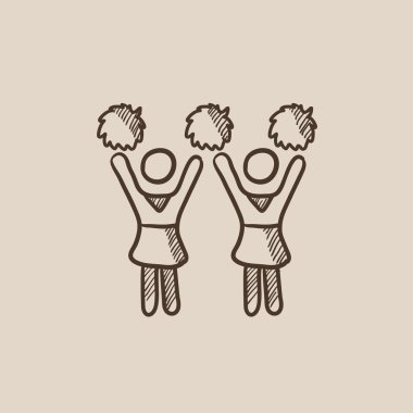 Ponpon kızlar kroki simgesi.