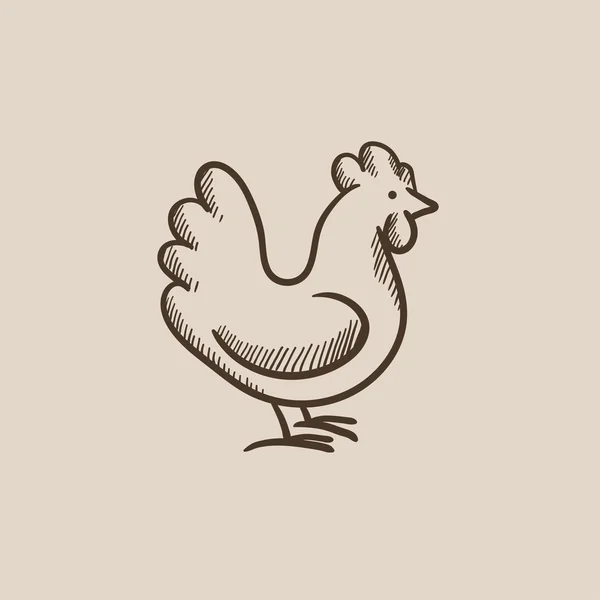 Hen sketch icon. — Stock Vector