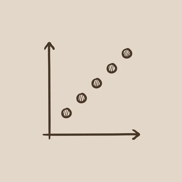 Büyüme grafik kroki simgesi. — Stok Vektör
