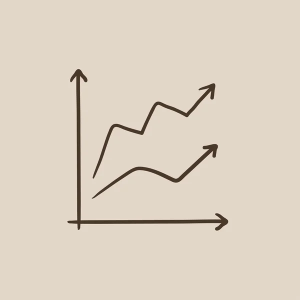 Tillväxt diagram skiss ikon. — Stock vektor