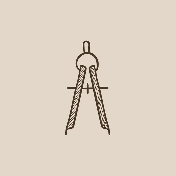 Boussole icône croquis . — Image vectorielle