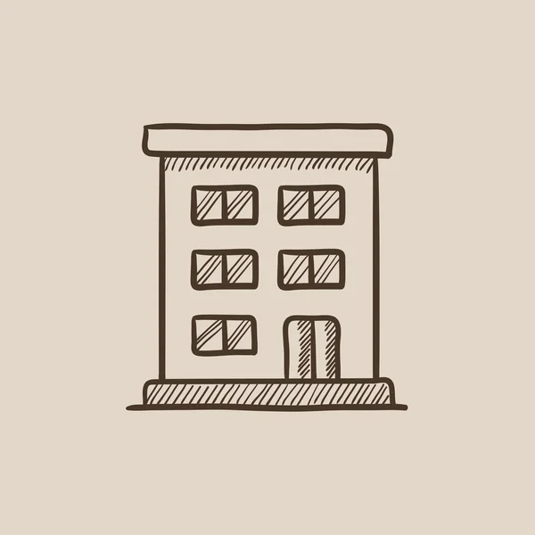Residential building sketch icon. — Stock Vector