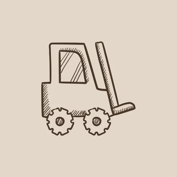 Vysokozdvižný vozík skica ikony. — Stockový vektor