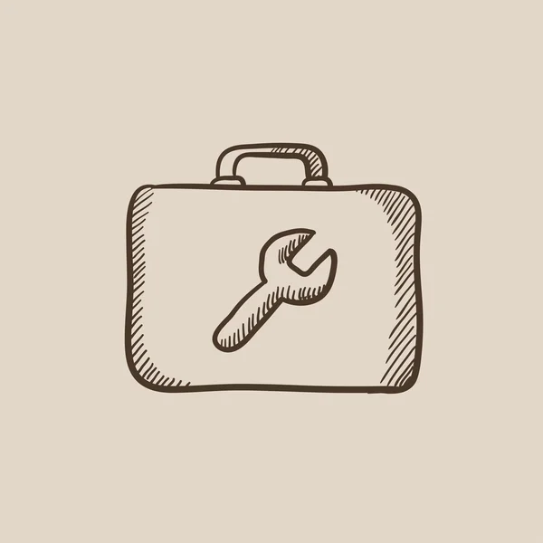 Icono de boceto de caja de herramientas . — Vector de stock