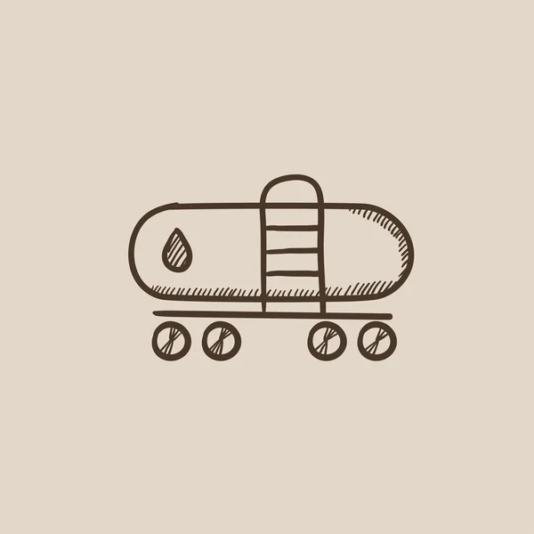 Olie tank schets pictogram. — Stockvector