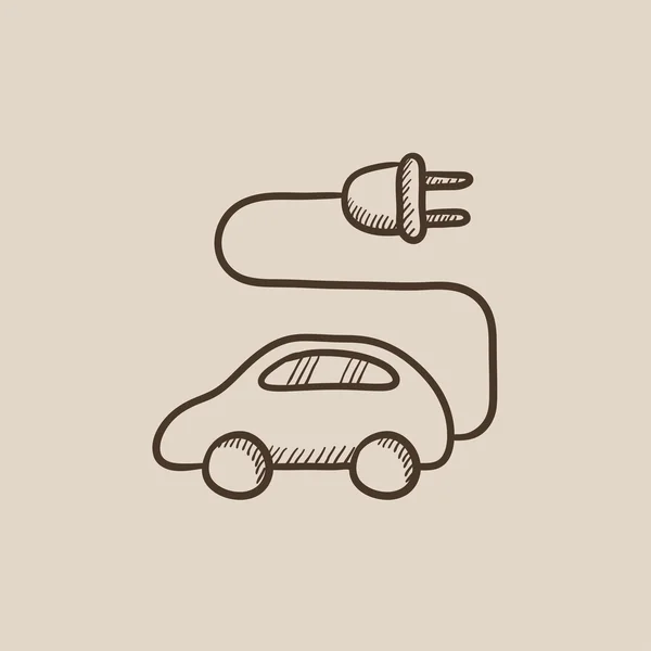 Electric car sketch icon. — Stock Vector