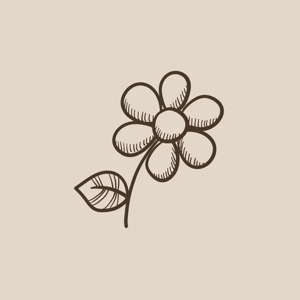 꽃 스케치 아이콘. — 스톡 벡터