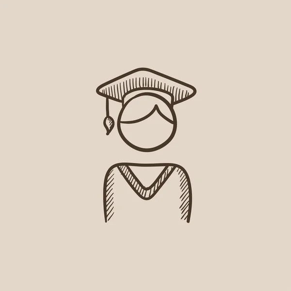 Icono de boceto de graduado . — Vector de stock