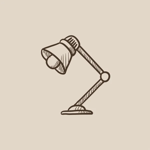 Icono de boceto de lámpara de mesa . — Vector de stock