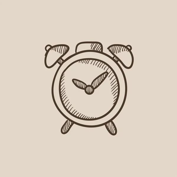 Alarm clock sketch icon. — Stock Vector